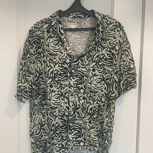 The Printed Camp Collar Shirt in Blueberry